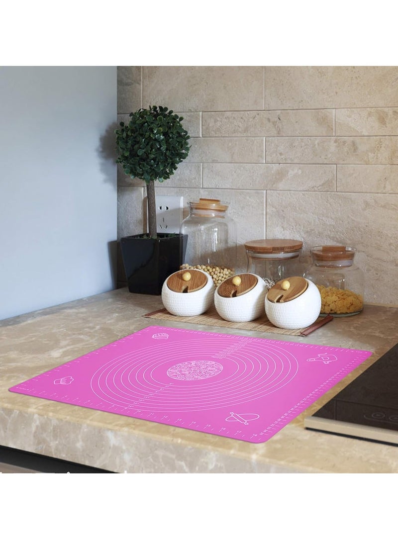 Bukela Silicone Baking Mat for Pastry Rolling Dough with Measurements, 19.7" x 15.7" BPA Free Non stick and Non Slip Pink Table Sheet Baking Supplies for Bake Pizza Cake  - Image 5
