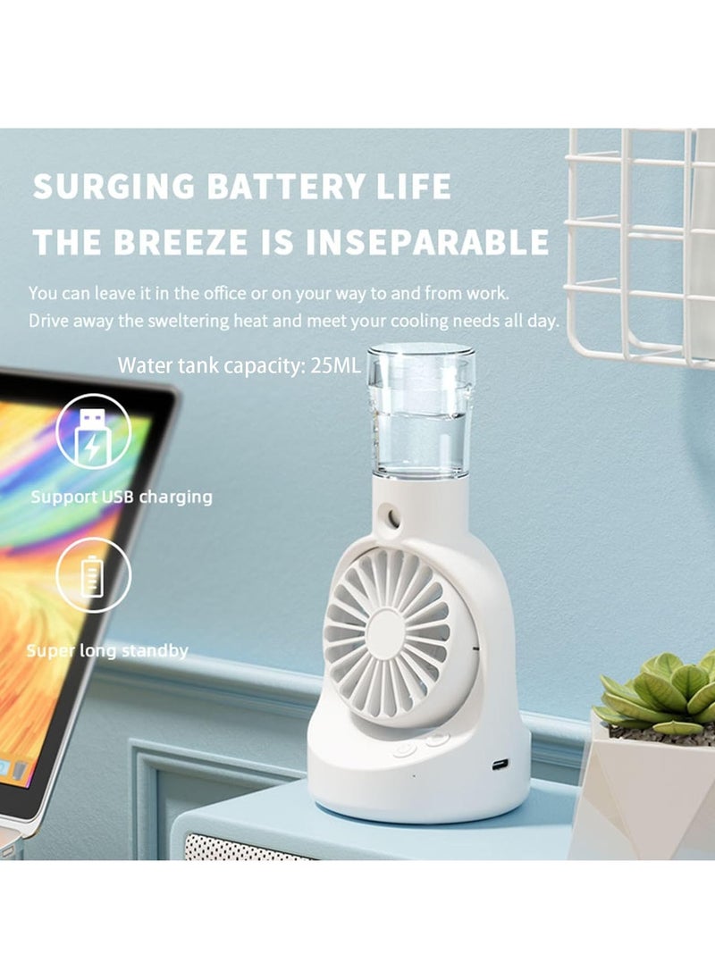Portable Misting Mini Fan- White