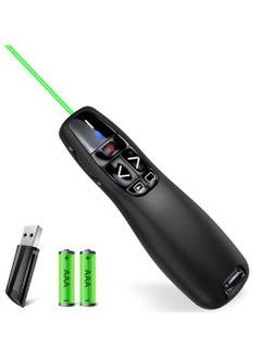 Generic Wireless Presenter Remote Controller R400 2.4GHz Wireless USB Presenter PowerPoint Green Laser Pen Pointer PPT Clicker for Presentation  - Image 1