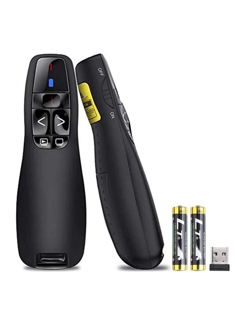 Generic - Wireless Presenter Remote Controller R400 2.4GHz Wireless USB Presenter PowerPoint Green Laser Pen Pointer PPT Clicker for Presentation - Image 1