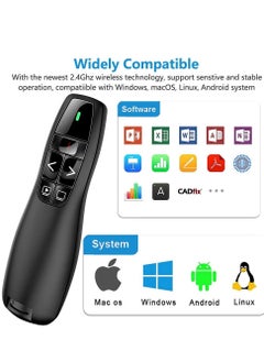 Generic Wireless Presenter Remote Controller R400 2.4GHz Wireless USB Presenter PowerPoint Green Laser Pen Pointer PPT Clicker for Presentation  - Image 4