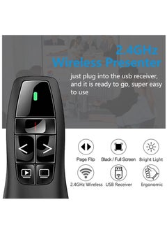 Generic Wireless Presenter Remote Controller R400 2.4GHz Wireless USB Presenter PowerPoint Green Laser Pen Pointer PPT Clicker for Presentation  - Image 5