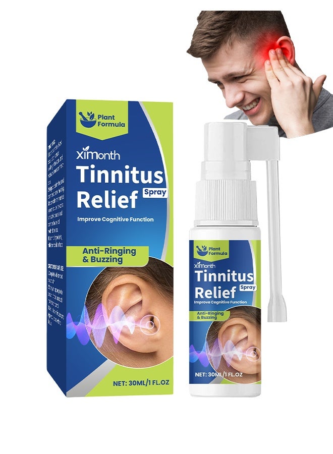 ximonth Tinnitus Relief Spray 30ml, Ringing Ears Relief, Effective for Acute & Chronic, Supports Ear Noise & Dizziness - Image 1