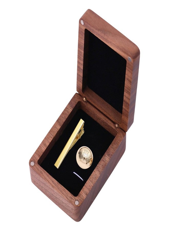 CHGCRAFT Walnut Wooden Cufflinks Box Black Storage Gift Box Jewelry Display Box for Engagement Birthday Anniversary, 3.35×2.36×1.38 inch - Image 1