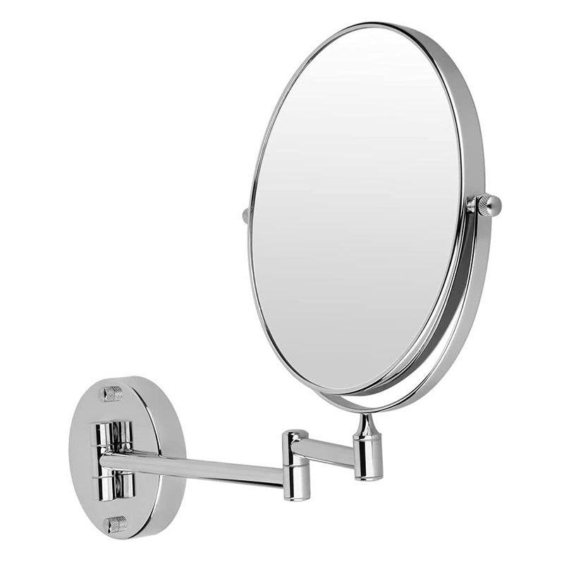 ELECRANGE Stainless Steel Magnifying Shaving Makeup Round Mirror Chrome Plated Wall Mounted Frame Silver - Image 3