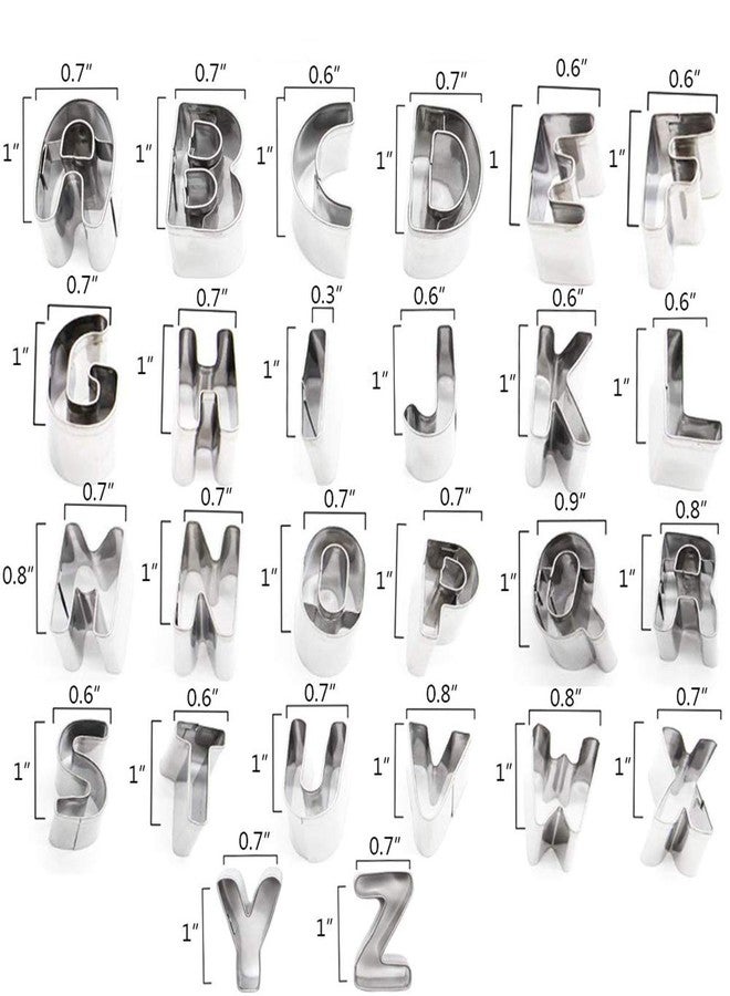 ALNGFUIK 26pcs Alphabet Cookie Cutters Set Small Stainless Steel Letter Cookie Cutters Molds for Baking, Pastry, Fondant, Donuts Biscuit, Fruit, Cake Decorating Tools by ALNGFUIK - Image 4