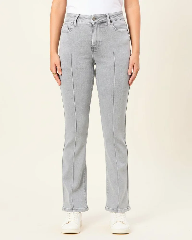 REDTAG Women Grey Flared Jeans