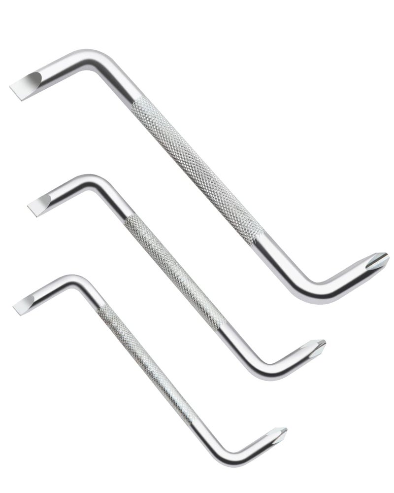 ROTATION 3pcs Offset Screwdriver Set, Head Screwdriver Set with Magnetic, Z-type Screw Drive with Philips and Flathead - Image 1