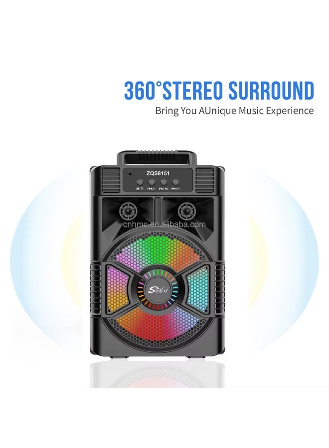 ZQS8151 High Power Bass Sound System Speaker Box Party Speaker Karaoke Outdoor Wireless Big Size Speaker - Image 5