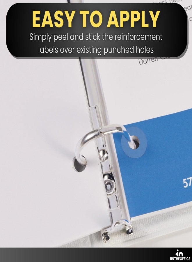 1InTheOffice Hole Punch Reinforcement Stickers, Paper Hole Reinforcement Stickers, Hole Reinforcers for Ring Binders - Sheet Hole, 20 Labels Per Sheet, White, 1/4" Diameter, 400/Pack - Image 5