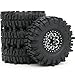 hobbysoul عجلات وإطارات HOBBYSOUL 19 مجموعة 120 مم من إطارات Mud Slingers اللينة اللاصقة 19 إطارات وعجلات مع جنوط سوداء لسيارات 110 RC Crawler Traxxas TRX4 Axial SCX10 4 عبوات - Image 2