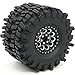 hobbysoul عجلات وإطارات HOBBYSOUL 19 مجموعة 120 مم من إطارات Mud Slingers اللينة اللاصقة 19 إطارات وعجلات مع جنوط سوداء لسيارات 110 RC Crawler Traxxas TRX4 Axial SCX10 4 عبوات - Image 4