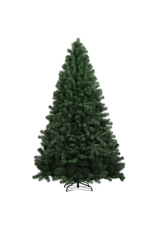 NIBEMINENT Christmas Tree 8ft Real Pine Needles Artificial Christmas Trees with 1600 Full Branches Tips Xmas Tree for Home and Office,Easy Assembly Metal Stand - Image 1