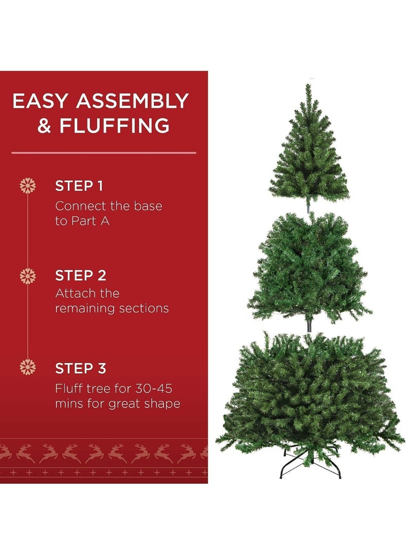 NIBEMINENT Christmas Tree 8ft Real Pine Needles Artificial Christmas Trees with 1600 Full Branches Tips Xmas Tree for Home and Office,Easy Assembly Metal Stand - Image 5