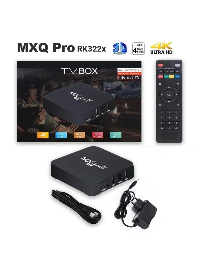 MXQ PRO 4K Android 10.0 TV Box, HDR Ultra-HD Video, 2.4G/5G WiFi, 4GB RAM, 64GB ROM