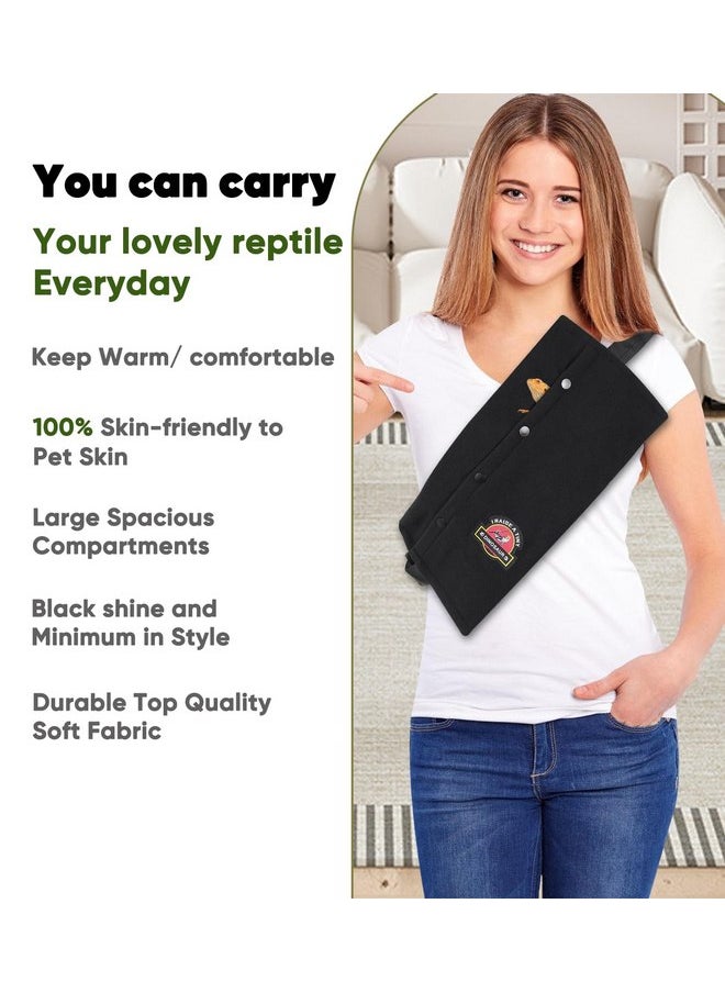 SEAPANHE - Bearded Dragon Sling Carrier with Leash & Harness Set, Small pet Adjustable Harness and Sling Bag, Beardie Backpack for Outdoor Travel Walking Rest to Safe Prevent Falling - Image 1