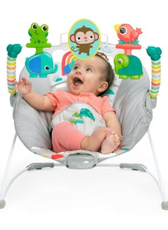 Bright Starts Bright Starts Playful Paradise Comfy Baby Bouncer Seat with Soothing Vibration and Toys, Unisex, 0-6 Months  - Image 4