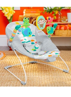 Bright Starts Bright Starts Playful Paradise Comfy Baby Bouncer Seat with Soothing Vibration and Toys, Unisex, 0-6 Months  - Image 5