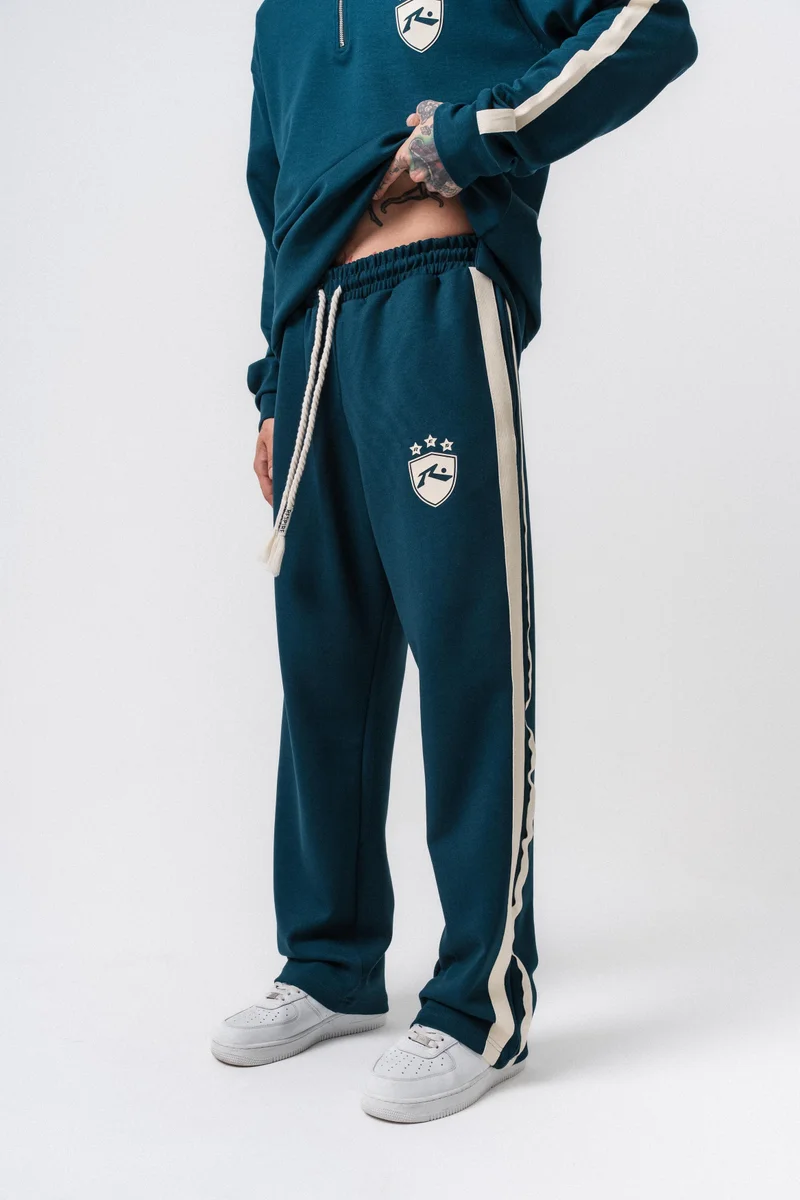 RESPIRE Men's Striped Modal Baggy Sweatpants Emerald