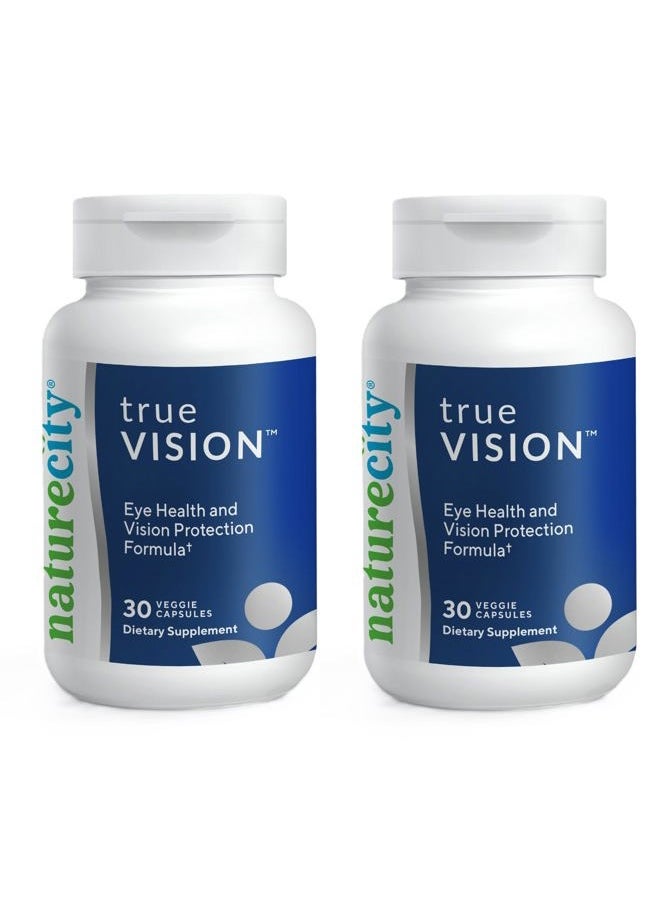 NatureCity True-Vision Eye Health Supplement - Plant-Based Lutein and Zeaxanthin with High Potency Saffron 20mg - Blue Light Potection, Support Central and Night Vision (60 Veggie Capsules)  - Image 1