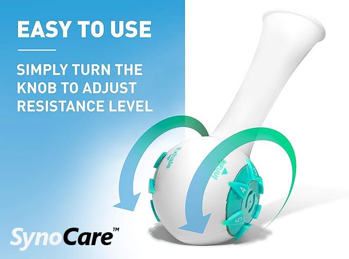 Synocare Mucus Removal Device, Mucus Extractor for Adults | Mucus remover & Lung Expander Using OPEP Technology for Sinus & Nasal Decongestion, Clear Airways & Fast Relief for Mucus Blockage | Blue - Image 4