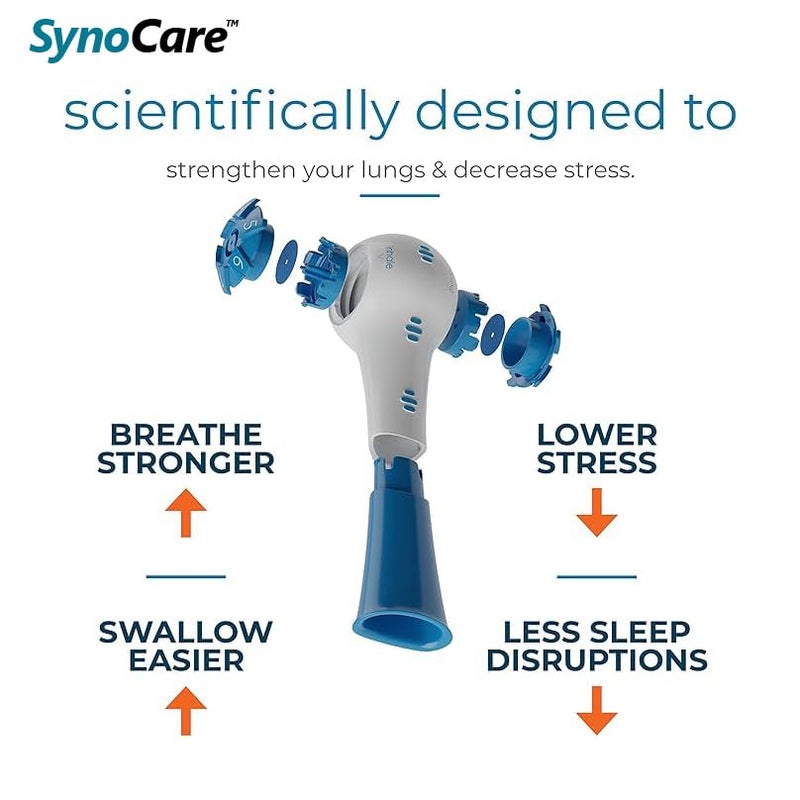 Synocare Mucus Removal Device, Mucus Extractor for Adults | Mucus remover & Lung Expander Using OPEP Technology for Sinus & Nasal Decongestion, Clear Airways & Fast Relief for Mucus Blockage | Blue - Image 2