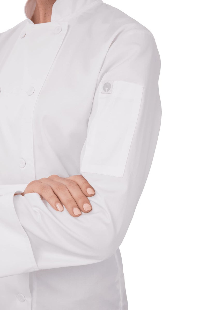 Chef Works Women's Sofia Chef Coat, White, X-Large - Image 2
