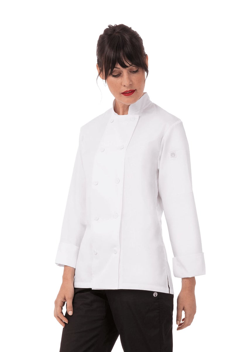 Chef Works Women's Sofia Chef Coat, White, X-Large - Image 4