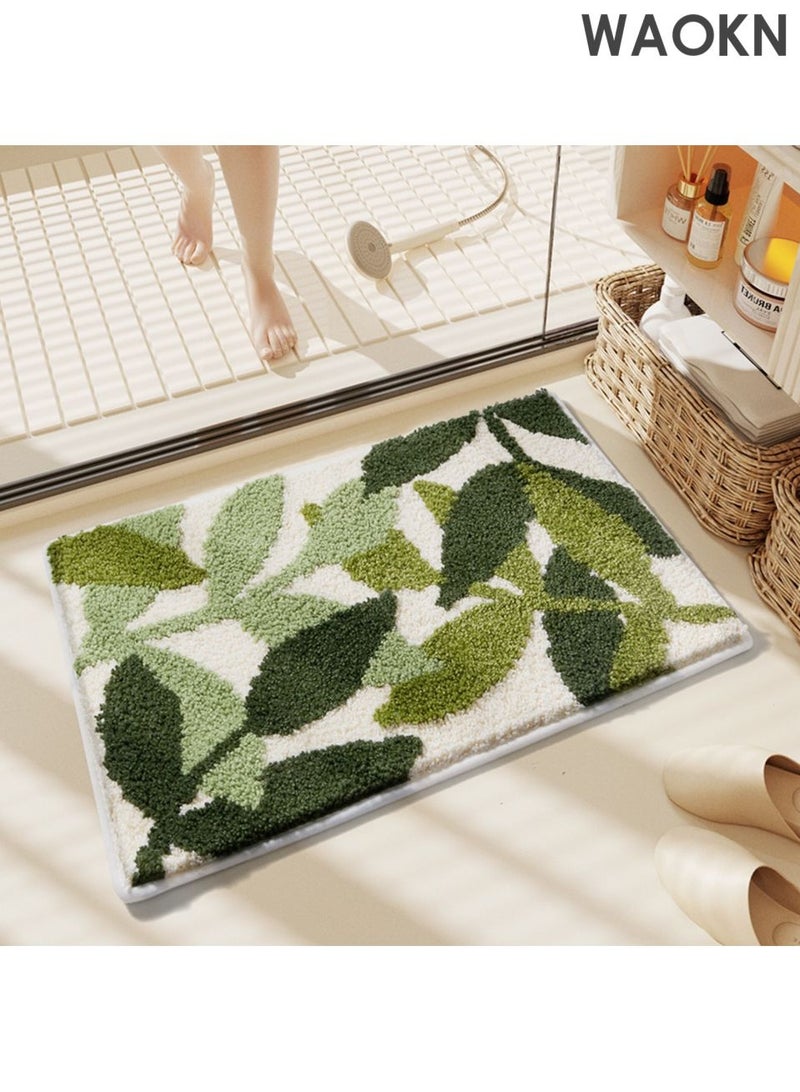 WAOKN Water absorbing and non slip bathroom floor mats, designed specifically for bathroom entrances and bedroom beds, provide a comfortable walking experience without causing foot pain (50 * 80CM). - Image 4