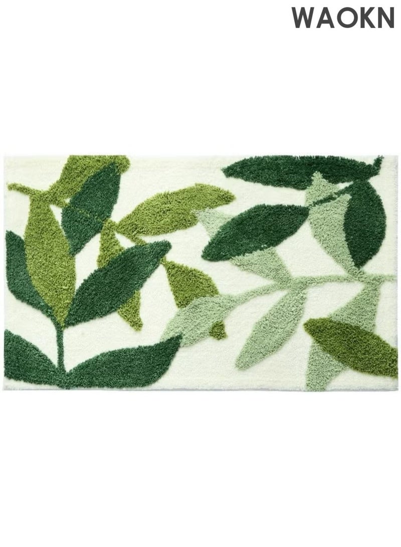 WAOKN Water absorbing and non slip bathroom floor mats, designed specifically for bathroom entrances and bedroom beds, provide a comfortable walking experience without causing foot pain (50 * 80CM). - Image 1