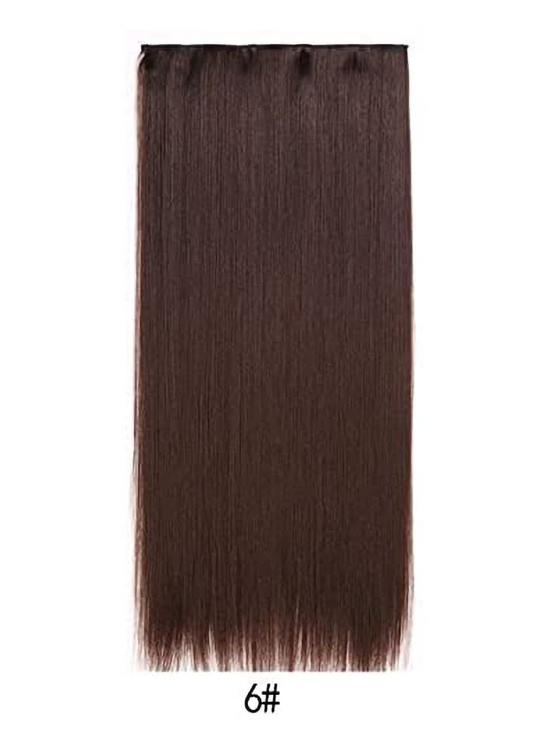 Estelle Eestelle full head one-piece long straight and Body Wave hair extension, with 5 clips, suitable for women and girls (#6, Straight) - Image 2