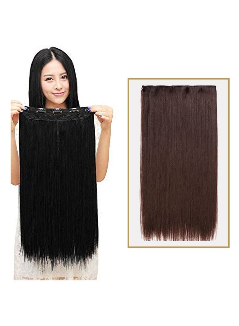 Estelle Eestelle full head one-piece long straight and Body Wave hair extension, with 5 clips, suitable for women and girls (#6, Straight) - Image 1
