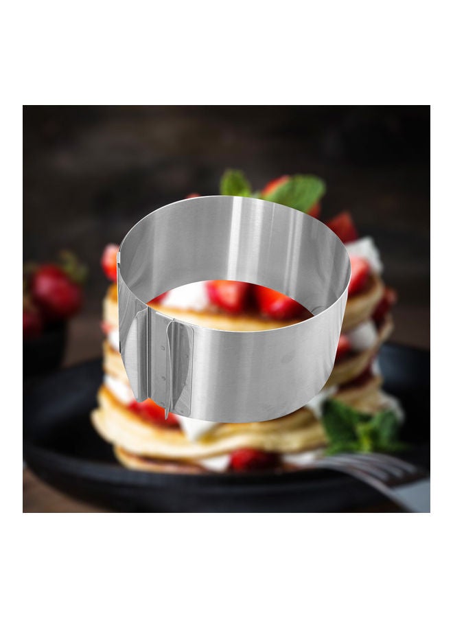 NIBEMINENT Retractable Stainless Steel Cake Ring Silver - Image 3