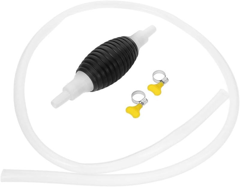 HANABASS Manual Transfer Siphon Pump with 2m Hose, Liquid Sucker Hand Pump for Gasoline and Oil, Automotive Fuel Transfer Tool for Home and Garage Use - Image 1