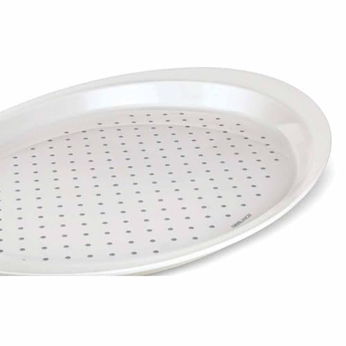 Freelance Anti Slip Serving Tray - 49 x 34 cm - Oval - White - Non-Slip Rubber Surface, Break-Resistant - Versatile Anti Skid PP Plastic Kitchen & Dining/Coffee Table Trays for Breakfast/Food/Tea - Image 2