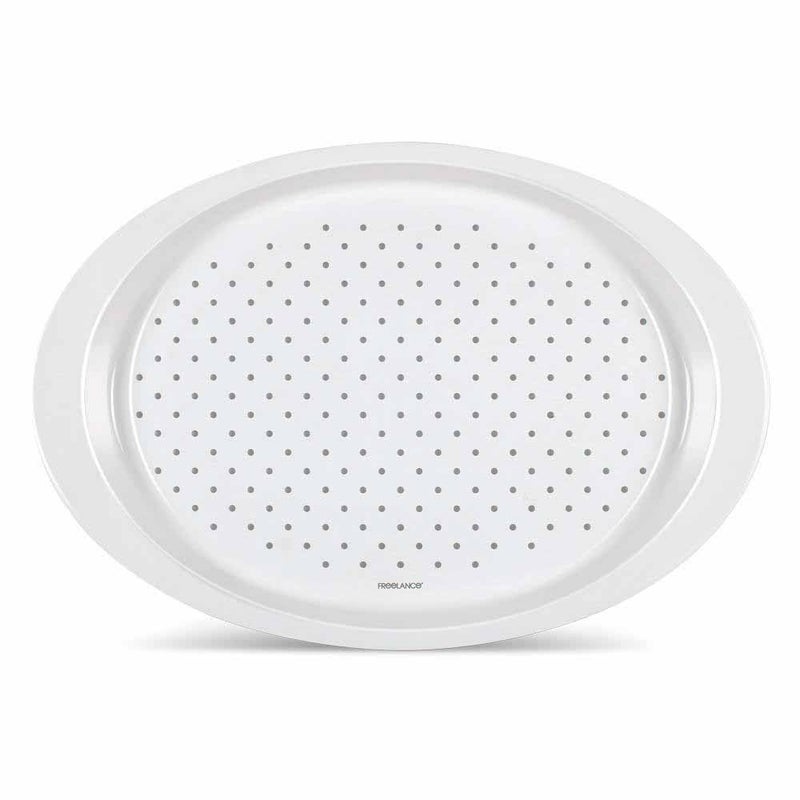 Freelance Anti Slip Serving Tray - 49 x 34 cm - Oval - White - Non-Slip Rubber Surface, Break-Resistant - Versatile Anti Skid PP Plastic Kitchen & Dining/Coffee Table Trays for Breakfast/Food/Tea - Image 5