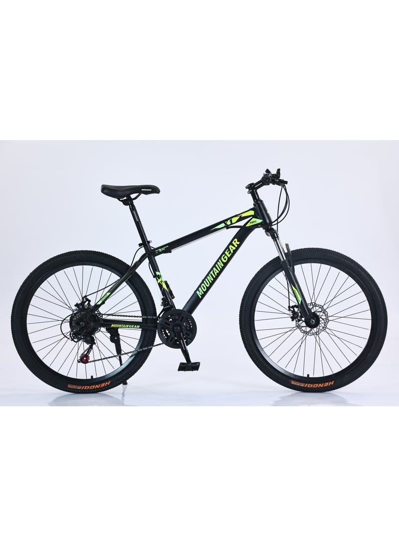 MOUNTAIN GEAR 21-Speed MTB Mountain Bike | 26-Inch Bicycle with High Carbon Steel Frame | Spoke Wheel | 26x2.125 Tire | Aluminum alloy rim | Disc Brakes | 31.8 Shock-Absorbing Front Fork | Shimano Shifters | PVC Pedals | MTB Seat - MGR311385  - Image 2