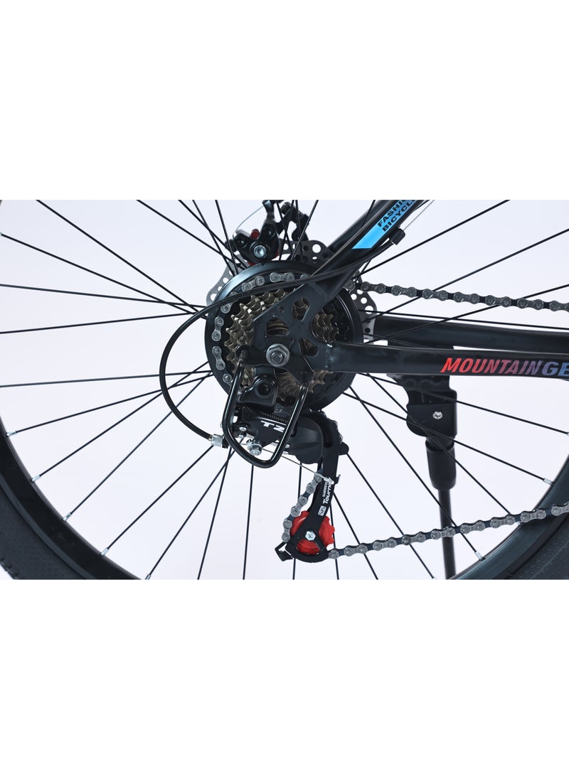 MOUNTAIN GEAR 21-Speed MTB Mountain Bike | 26-Inch Bicycle with High Carbon Steel Frame | Spoke Wheel | 26x2.125 Tire | Aluminum alloy rim | Disc Brakes | 31.8 Shock-Absorbing Front Fork | Shimano Shifters | PVC Pedals | MTB Seat - MGR311385  - Image 4