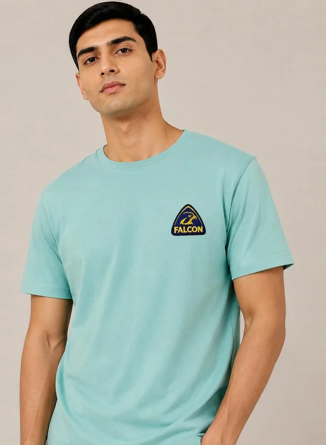 Take Two Blue Falco Logo Graphic Print Regular Fit T-Shirt By Falcon