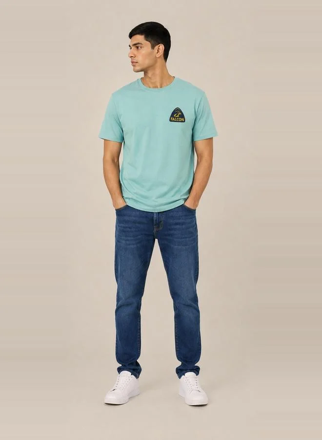 Take Two Blue Falco Logo Graphic Print Regular Fit T-Shirt By Falcon