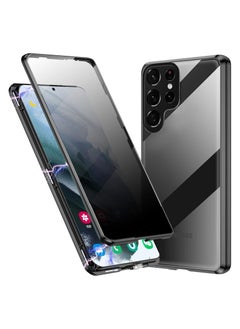 General Case Compatible with S25  S25 Plus S25 Ultra , Magnetic Body Metal Frame Double Sided Clear Tempered Glass Cover with Camera Protection  - Image 1