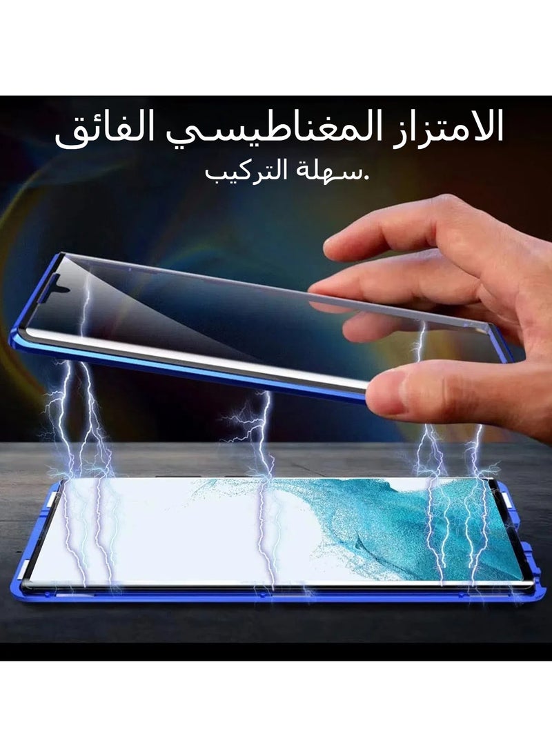 General Case Compatible with S25  S25 Plus S25 Ultra , Magnetic Body Metal Frame Double Sided Clear Tempered Glass Cover with Camera Protection  - Image 3
