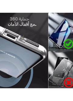 General Case Compatible with S25  S25 Plus S25 Ultra , Magnetic Body Metal Frame Double Sided Clear Tempered Glass Cover with Camera Protection  - Image 4
