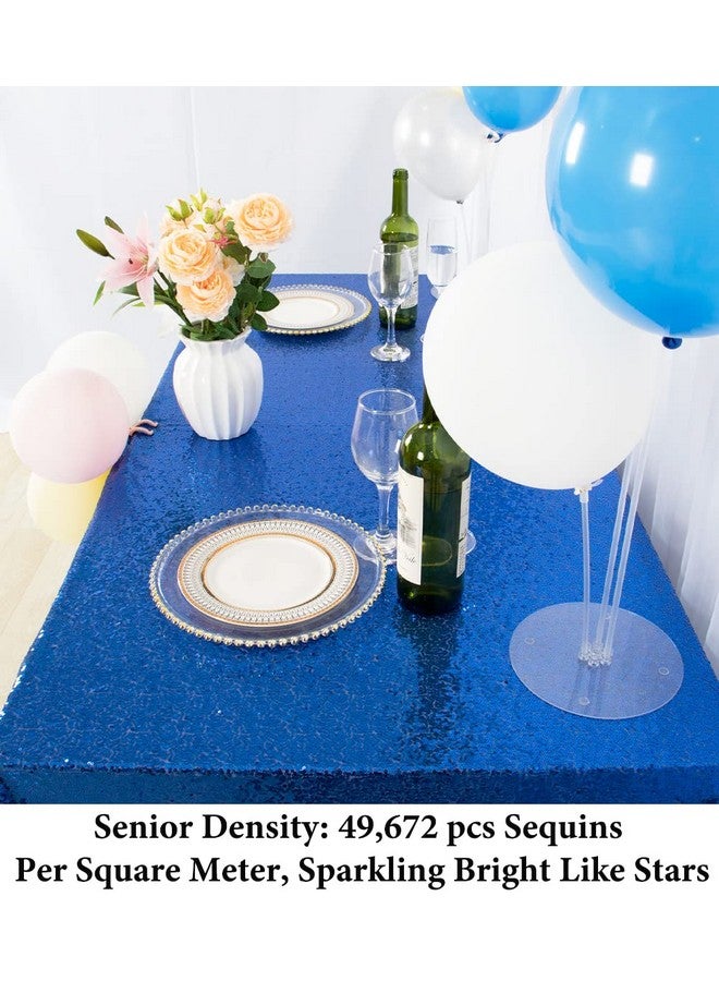 DUOBAO Square Tablecloth50 X 50Inchsequin Tablecloth Royal Blue Wedding Tablecloths Sequence Tablecloth For Round Table Blue Tablecloth Table Skirts Sequins Table Cloths For Parties (50"X50" Royal Blue) - Image 4