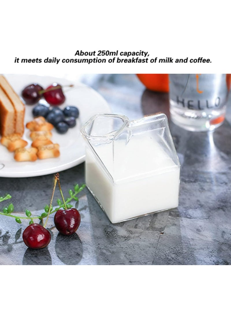 أوزيغالور إبريق مقشدة زجاجي من كرتون الحليب الكرتوني زجاجي كوب كرتون حليب شفاف لطيف وعاء مقشدة صغير - Image 3