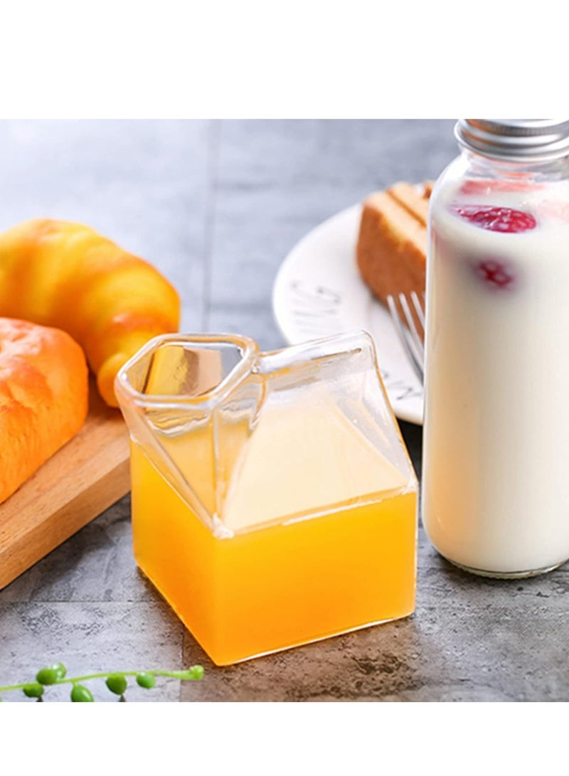 أوزيغالور إبريق مقشدة زجاجي من كرتون الحليب الكرتوني زجاجي كوب كرتون حليب شفاف لطيف وعاء مقشدة صغير - Image 4