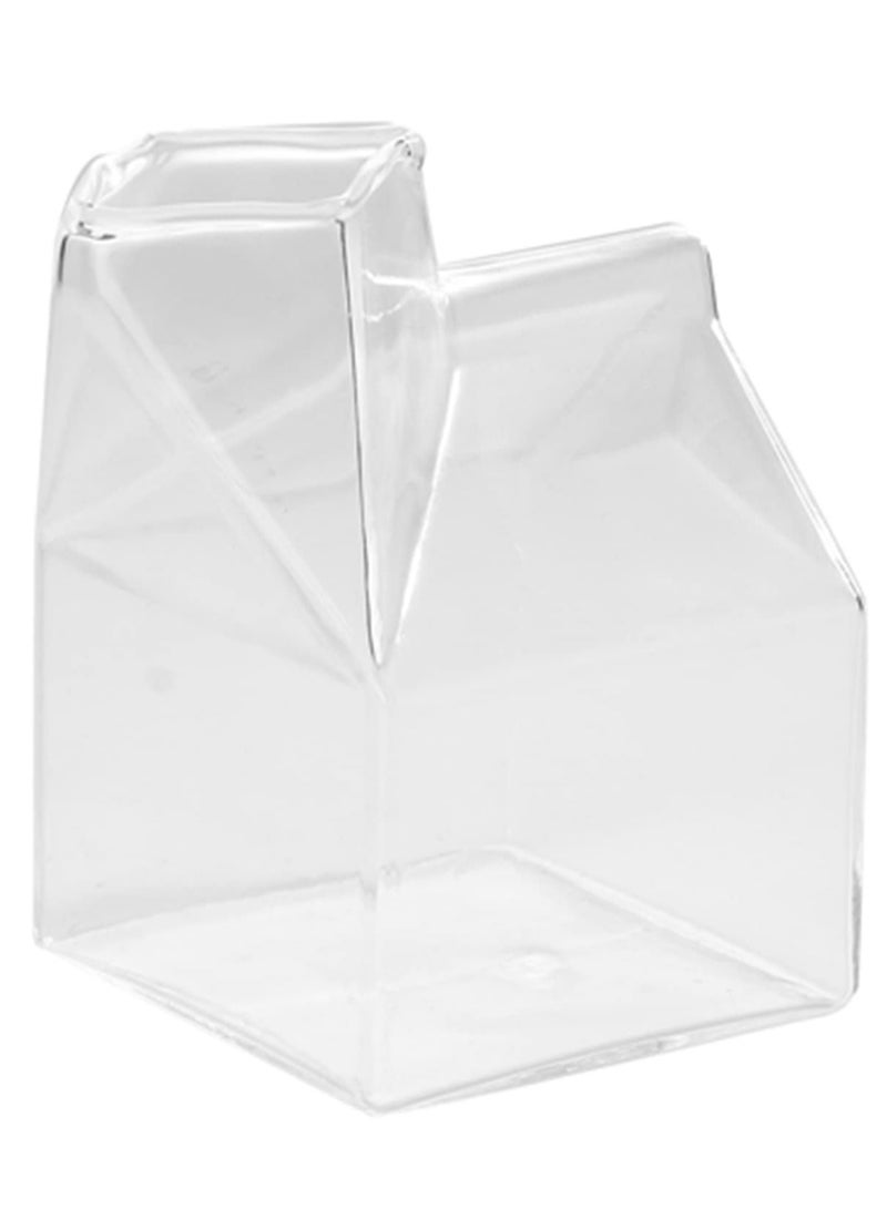 أوزيغالور إبريق مقشدة زجاجي من كرتون الحليب الكرتوني زجاجي كوب كرتون حليب شفاف لطيف وعاء مقشدة صغير - Image 1