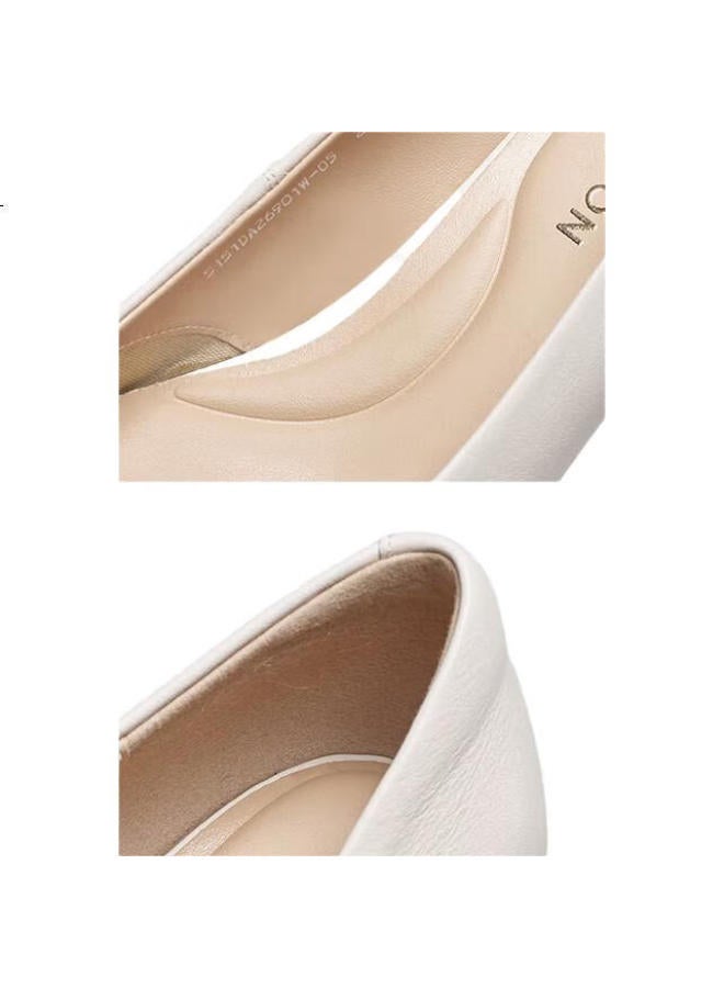 YEARCON أحذية عمل نسائية بكعب رفيع للانتقال، أحذية فردية نسائية عصرية بكعب عالٍ 26901W أبيض 37 - Image 3