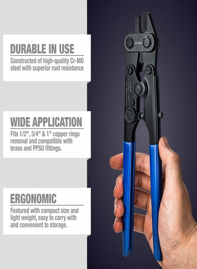 IWISS Copper Ring Removal Tool Decrimping Tool for ASTM F1807 1/2",3/4"and 1" PEX Ring - Image 5