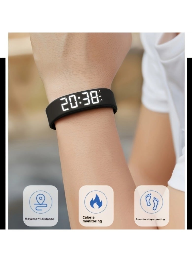 AROAQ Multifunctional Simple Fashion Unisex Electronic Watch with Alarm Clock, Pedometer, Timer, Luminous Display, Senseless Wear, and Sports Functions - Ideal Holiday Gift, Suitable for Any Occasion - Includes One Hand Rope - Image 3